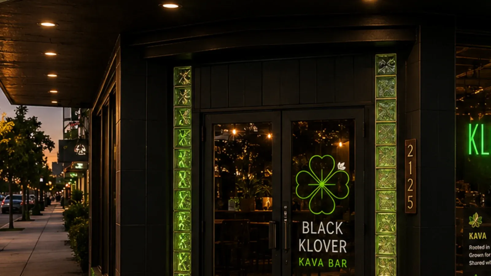 Black Klover Hollywood entrance at dusk