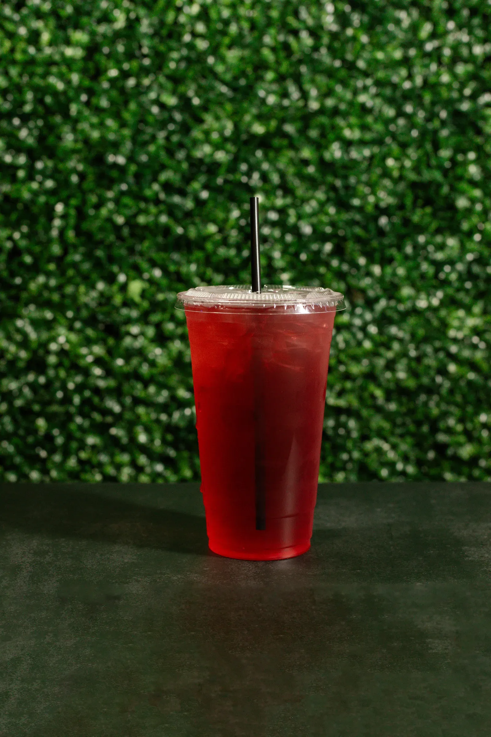 Red Raspberry SpecialTea served over ice in a clear cup